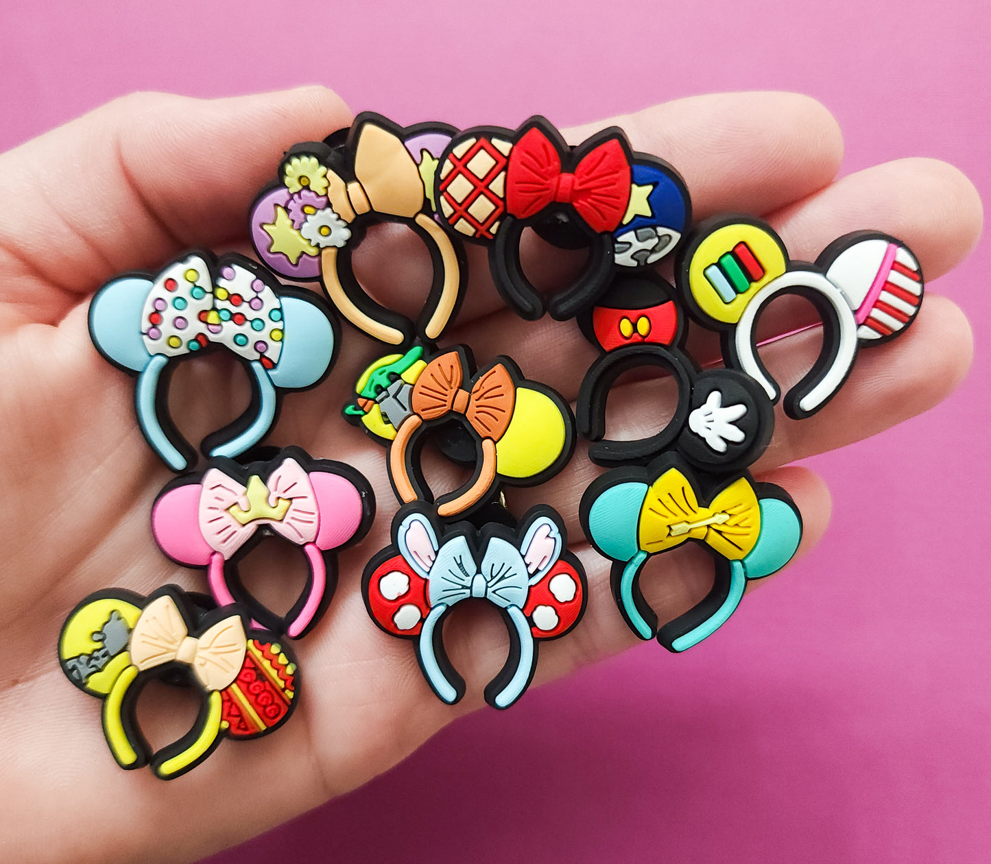 10 mouse headband bundle shoe charms set