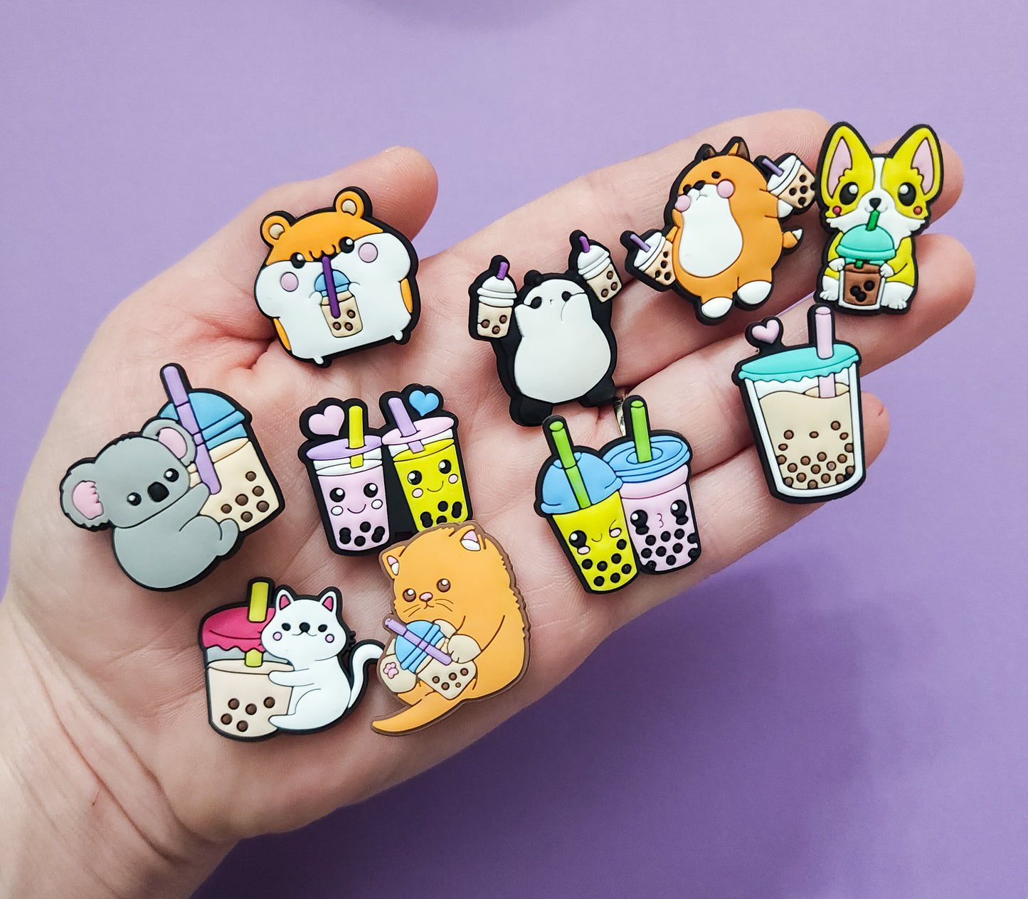 10 charms Shoe charms bundle boba