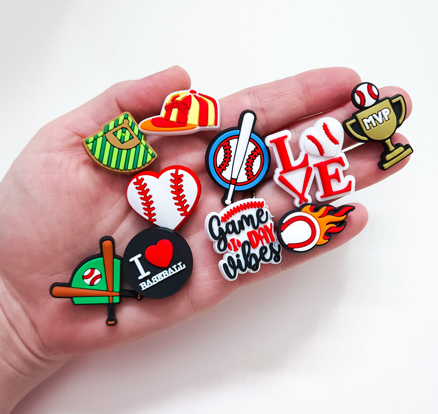 10 charms bundle Shoe charms baseball