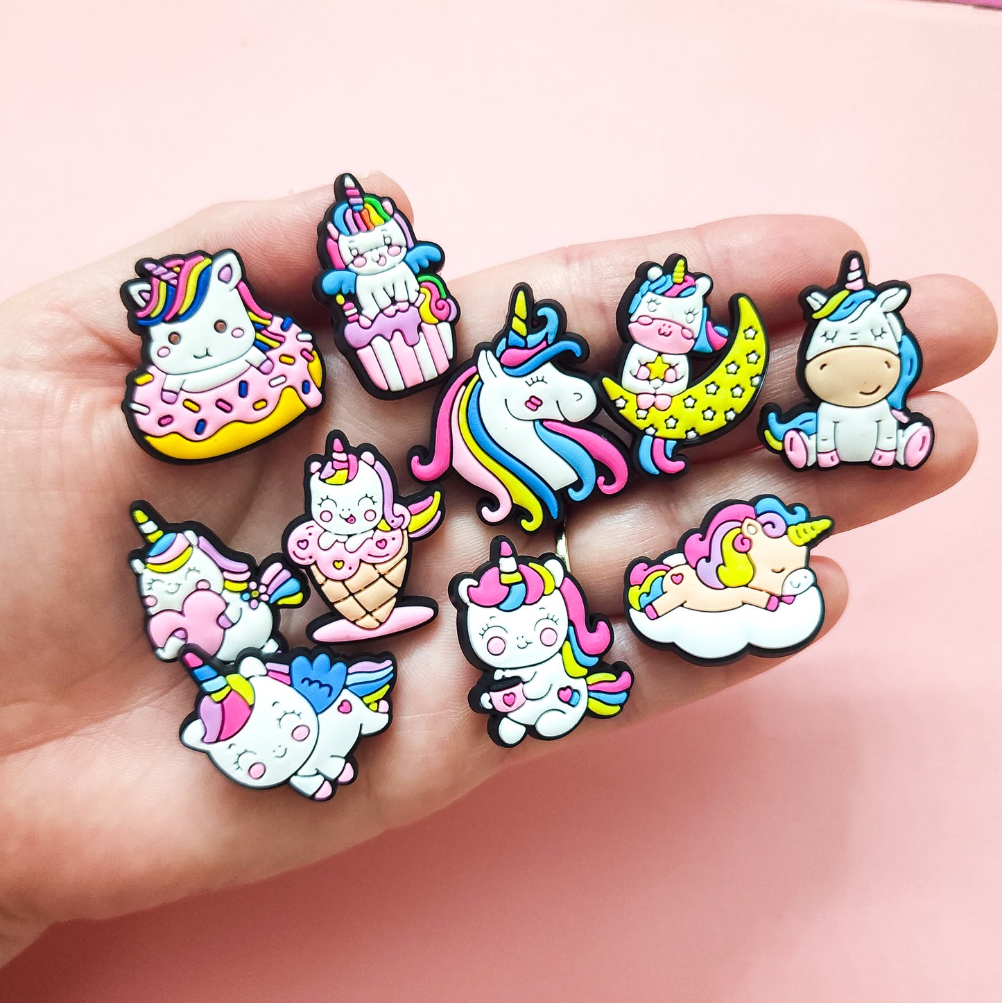 10 charms Shoe charms bundle unicorn