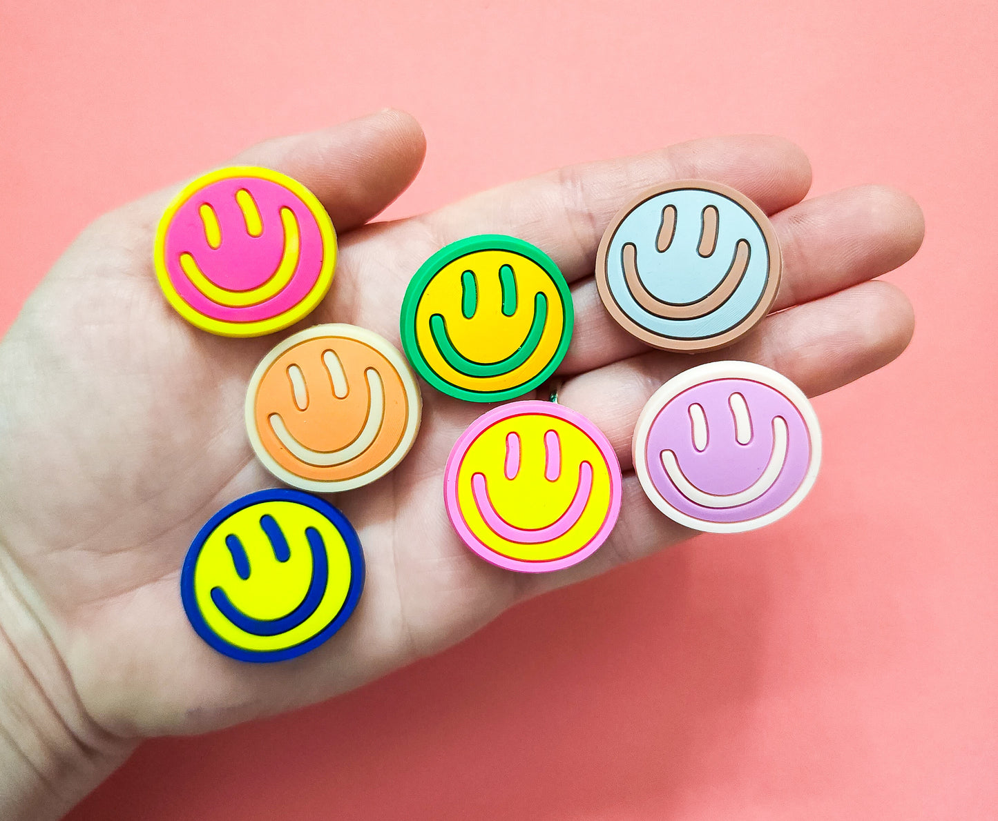 Shoe charms 7 charms bundle smiley faces