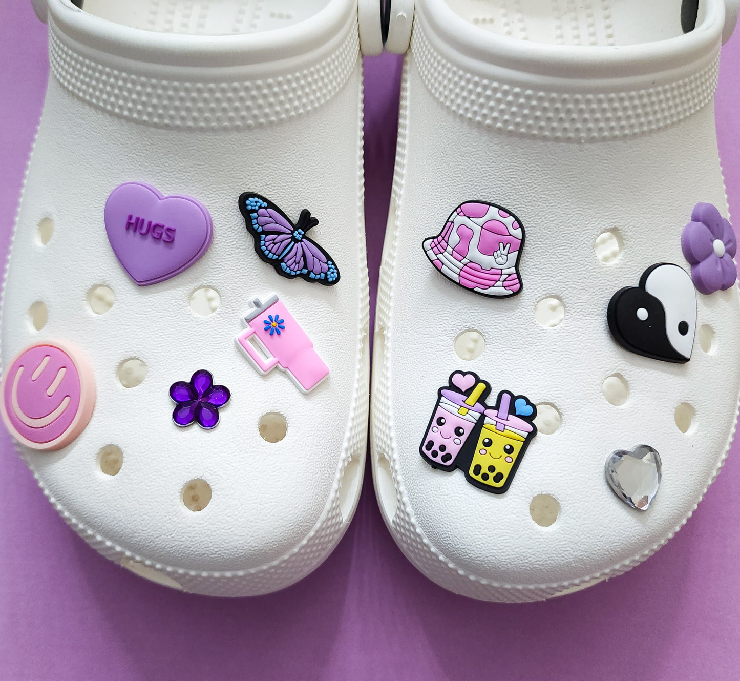 Shoe charms 10 charms bundle trendy purple