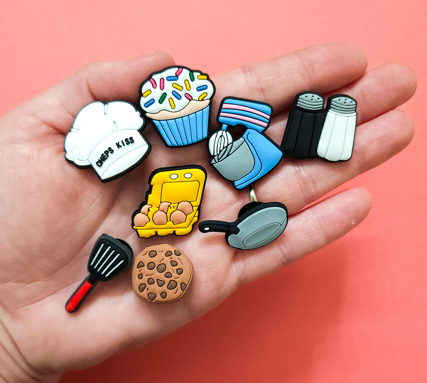 8 charms Shoe charms bundle baker cook chef cookie
