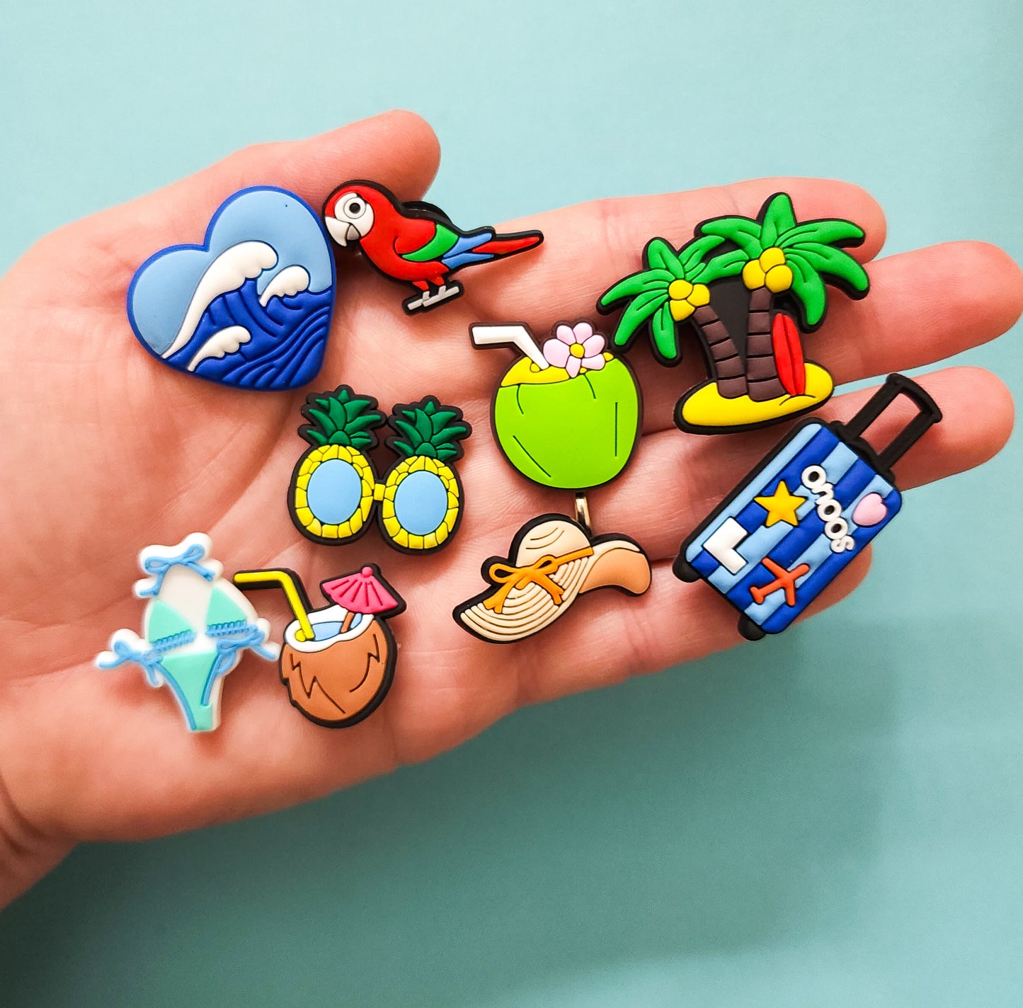 Shoe charms 9 charms bundle beach/pool