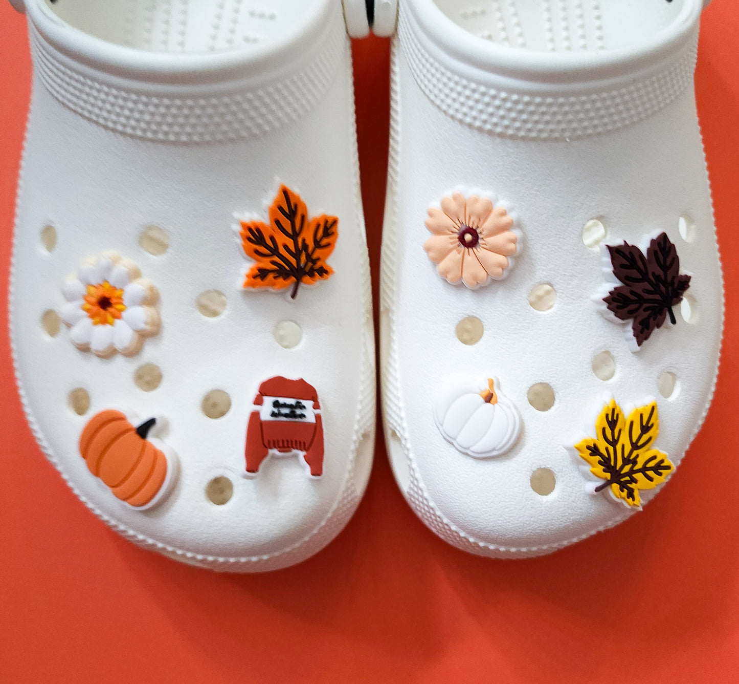 8 shoe charms bundle sweater weather leaves flower