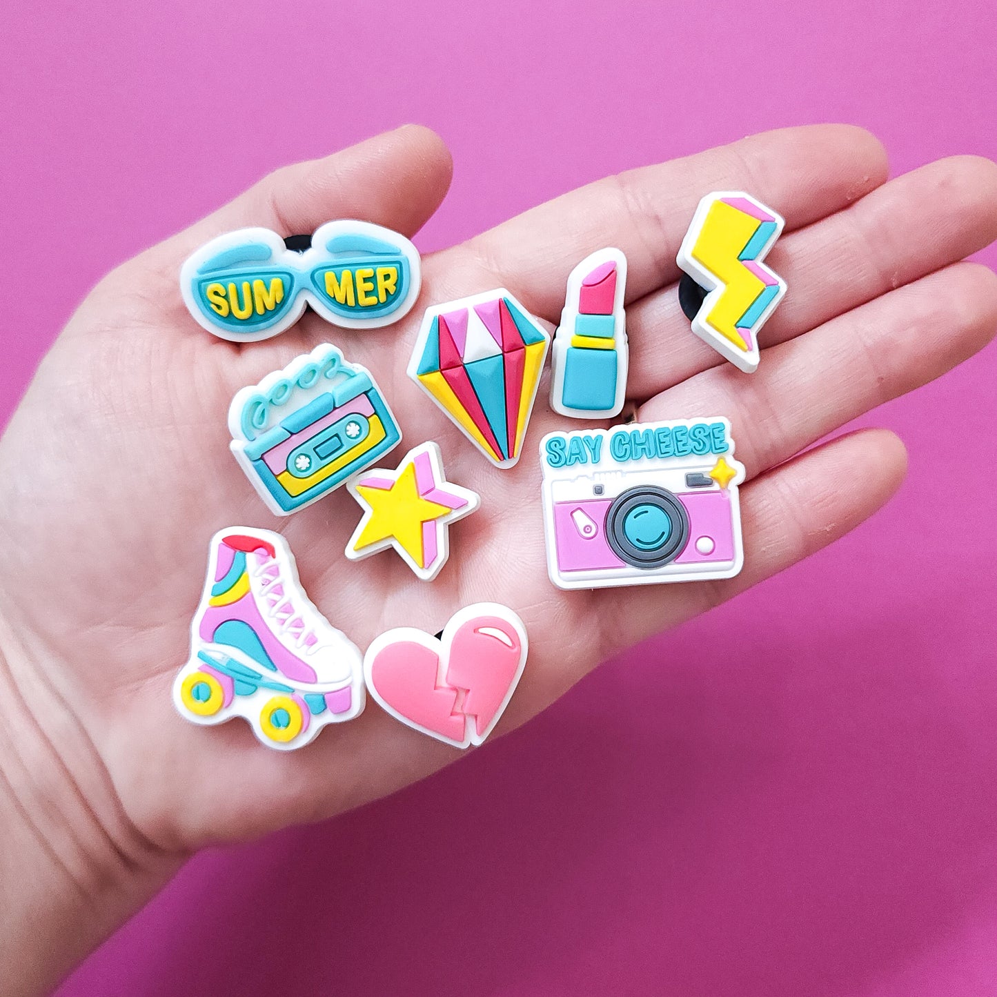 Shoe charms 9 charms bundle retro