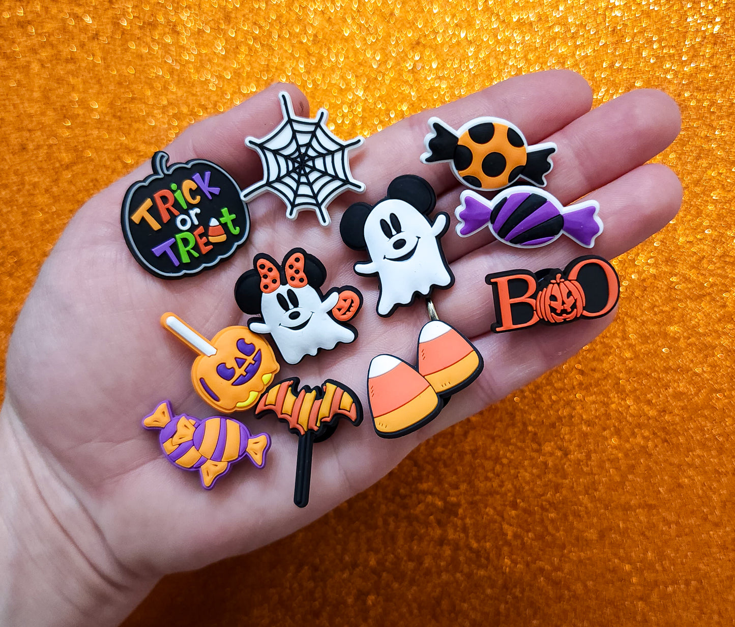Shoe charms 11 charms bundle Halloween ghost mouse