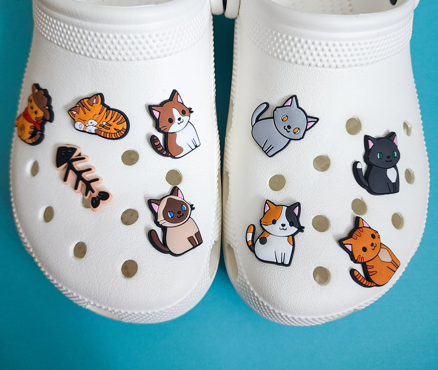 Shoe charms 9 charms bundle cats, many different styles