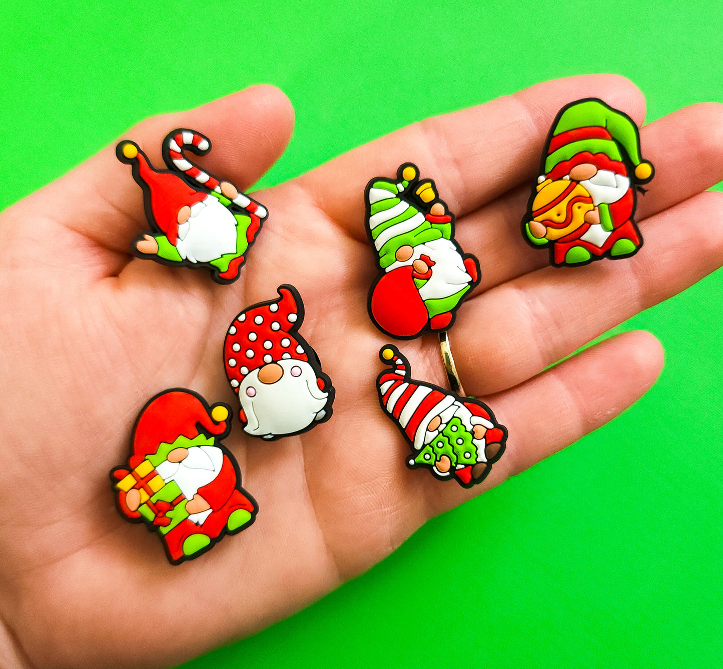 Shoe charms 6 charms bundle christmas gnomes