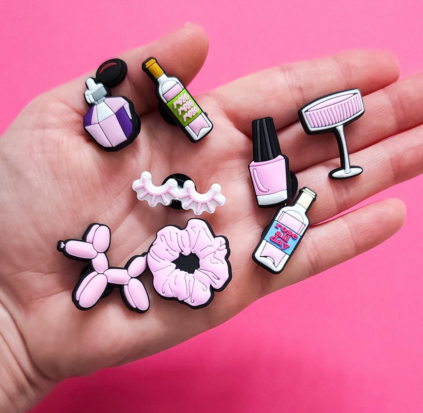 Shoe charms 8 charms bundle rose all day