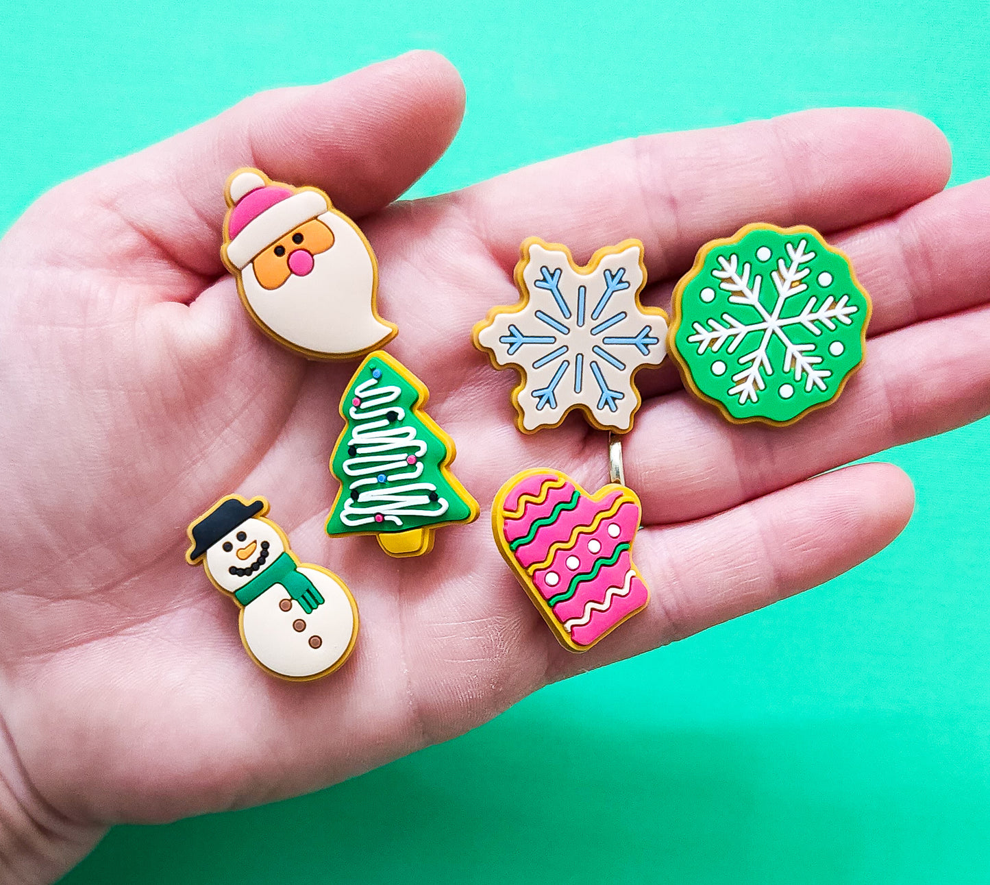 Shoe charms 6 charms bundle christmas cookies
