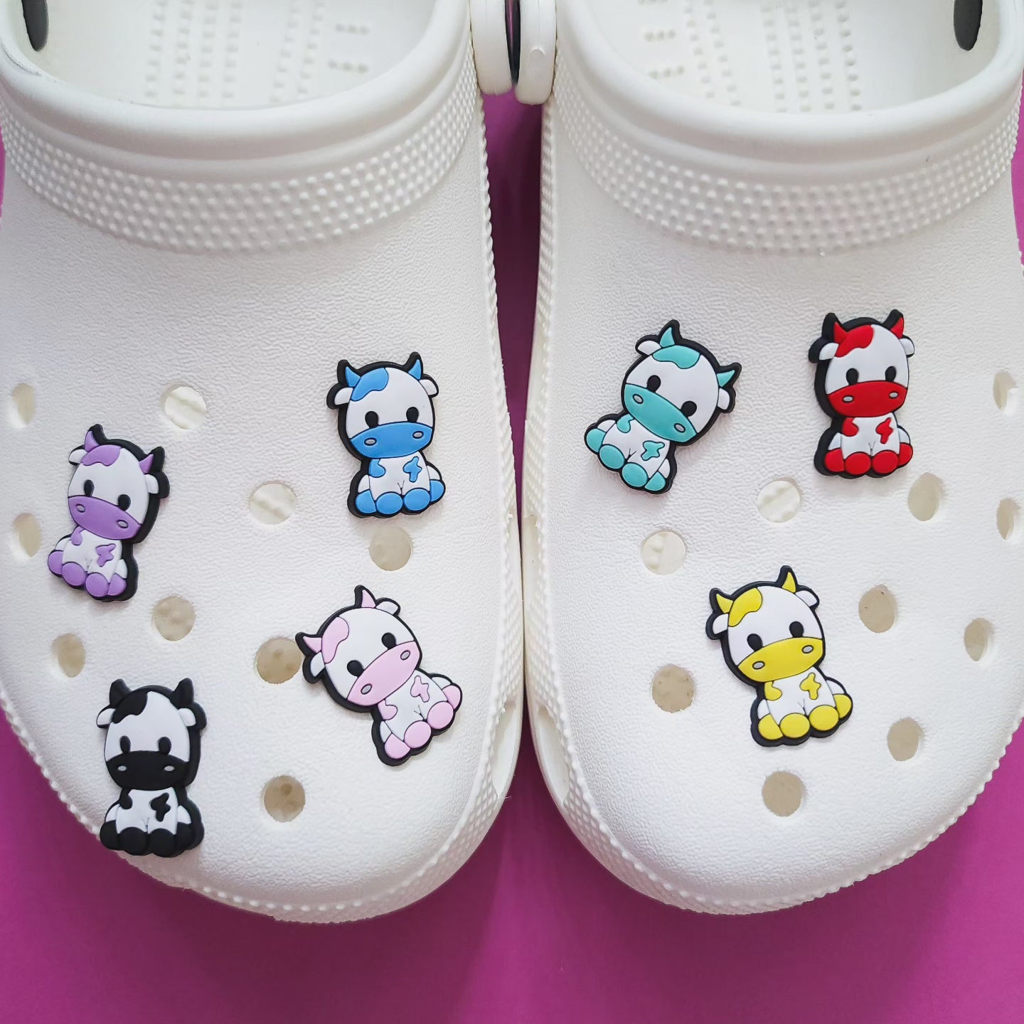 Shoe charms 7 charms bundle cow