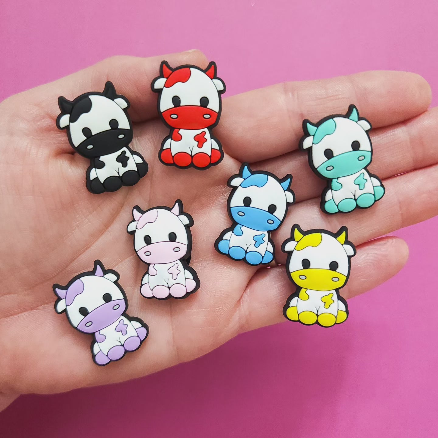 Shoe charms 7 charms bundle cow