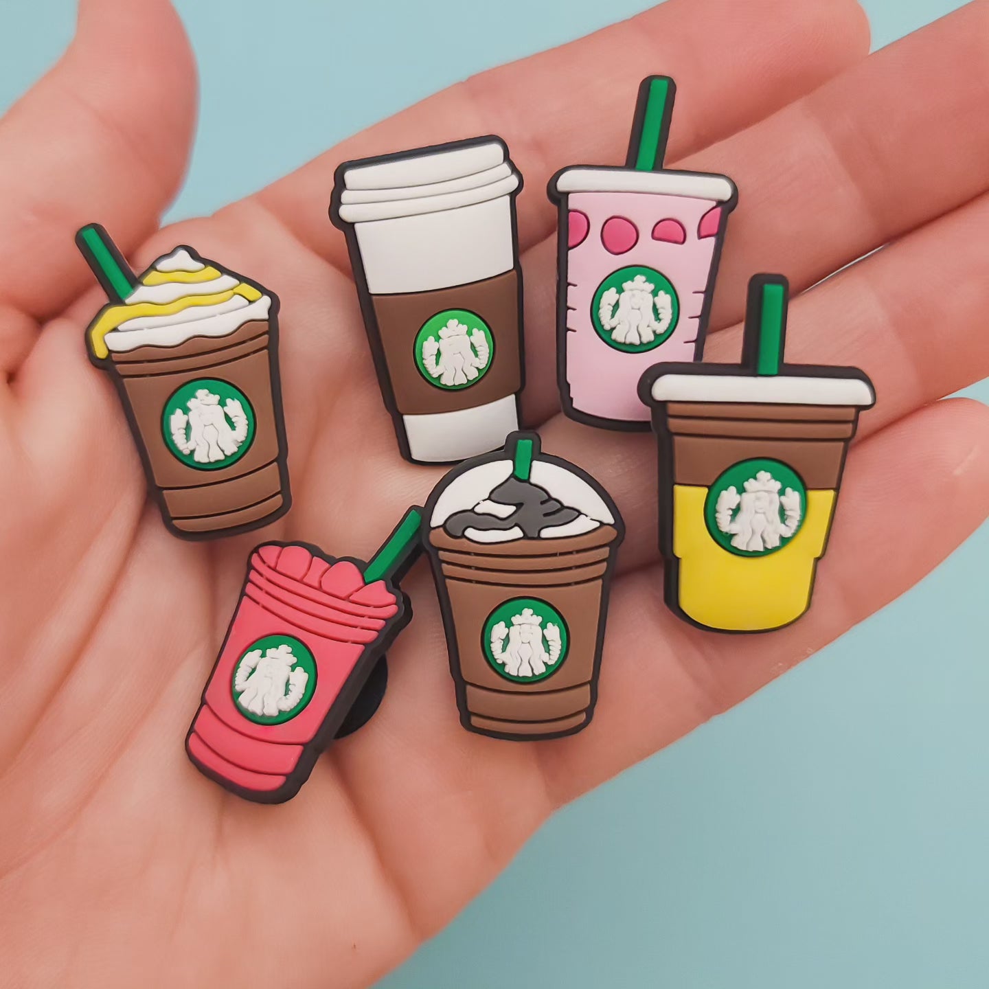 Shoe charms 6 charms bundle coffee cup