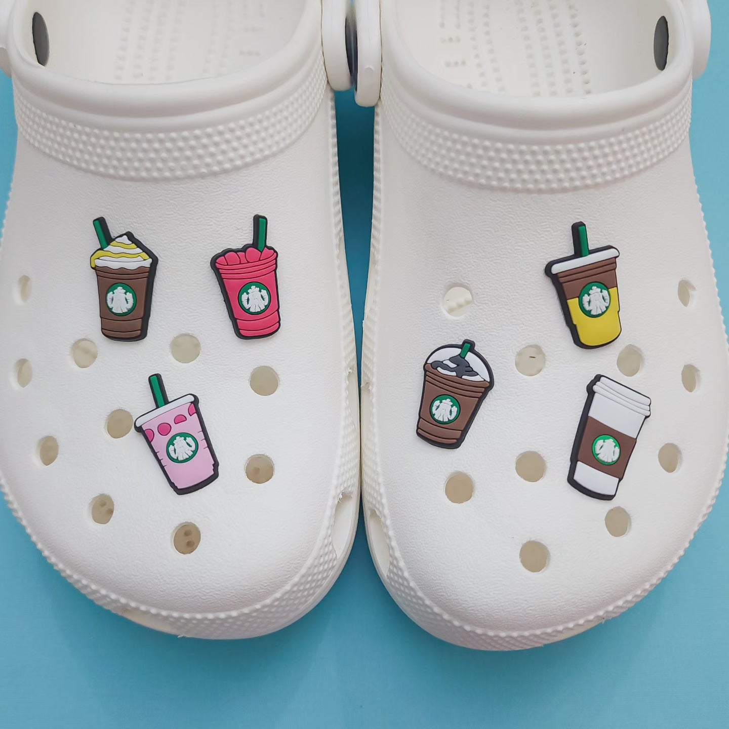 Shoe charms 6 charms bundle coffee cup