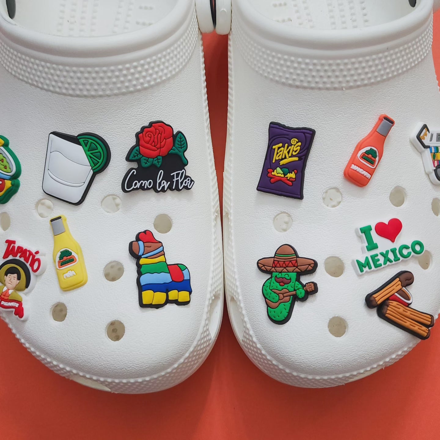 Shoe charms 15 charms bundle mexico churros pinata cactus corn tequilla