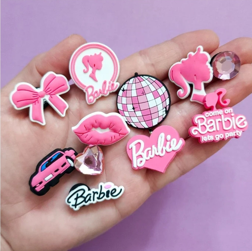 10 shoe charms bundle pink girly