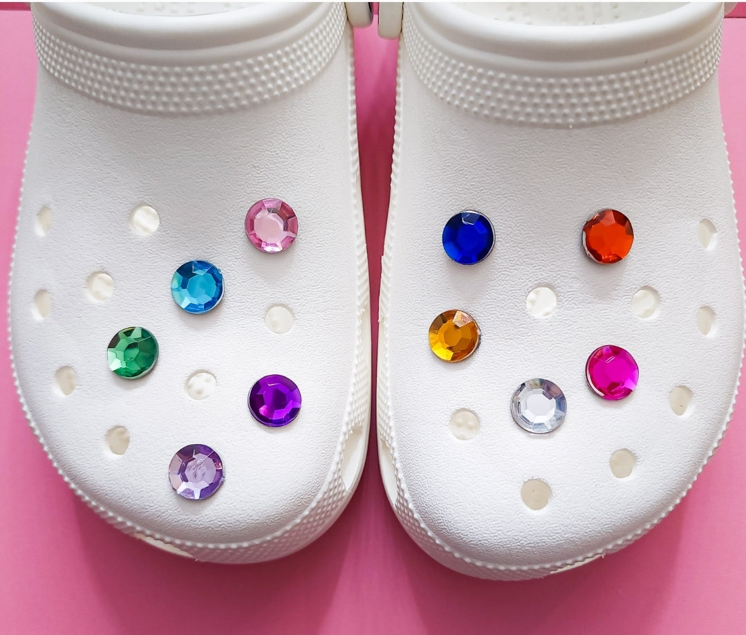 10 shoe charms bundle circle rhinestone/gems