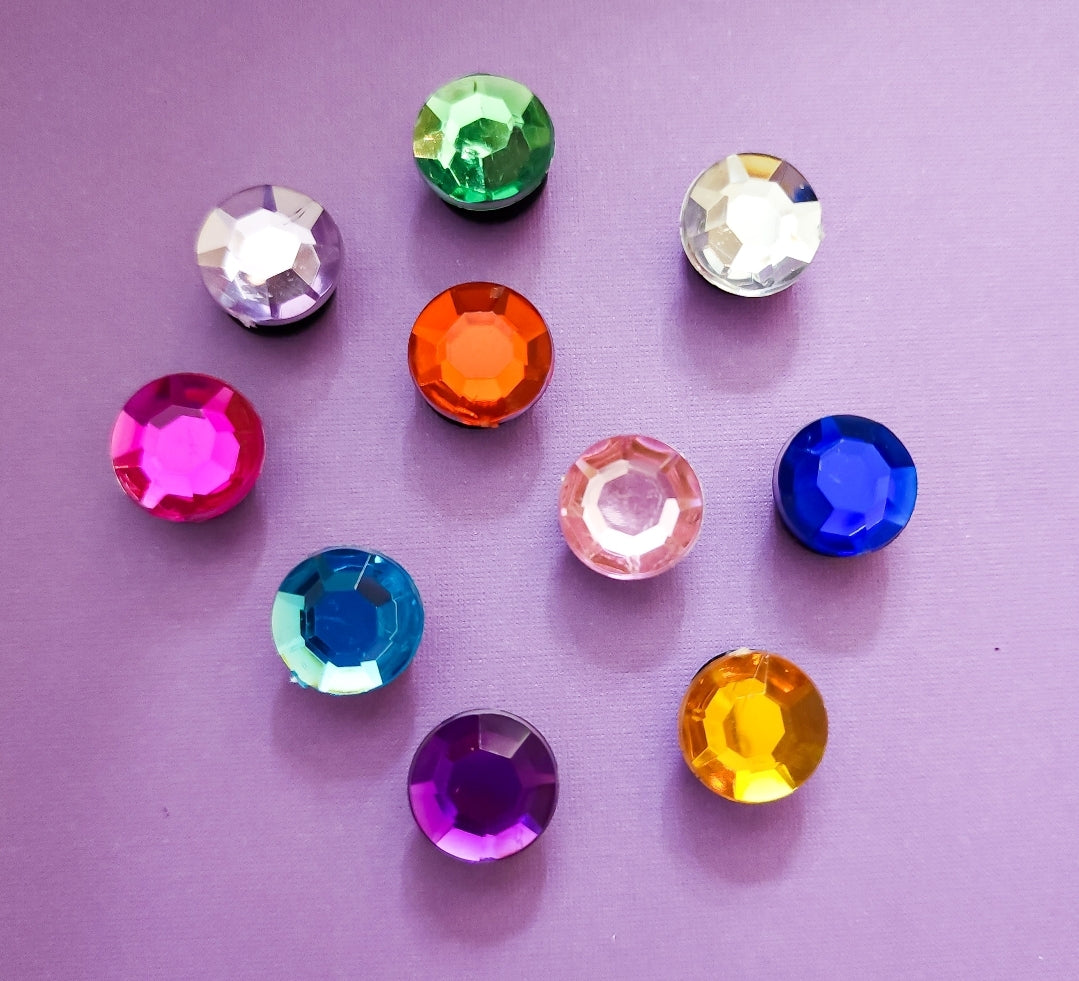10 shoe charms bundle circle rhinestone/gems
