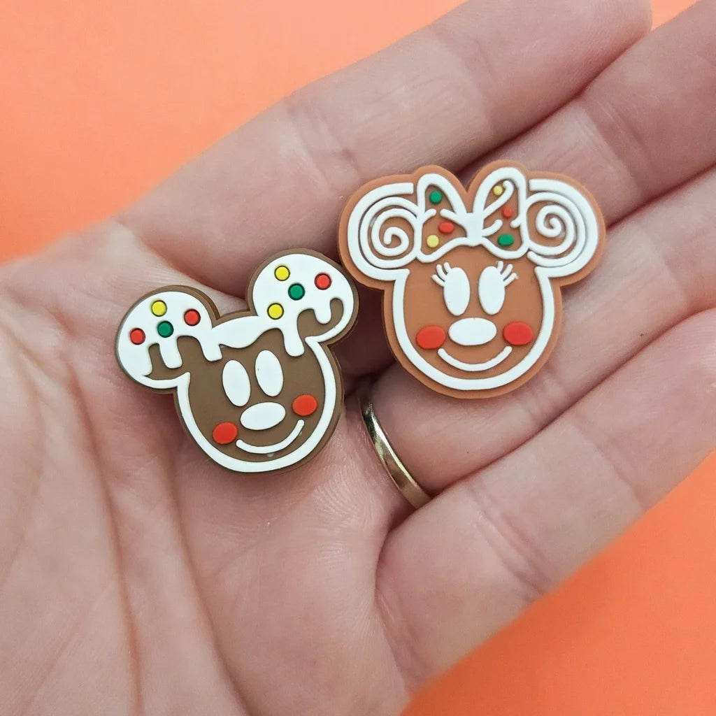Shoe charms 2 charms bundle christmas gingerbread mouse
