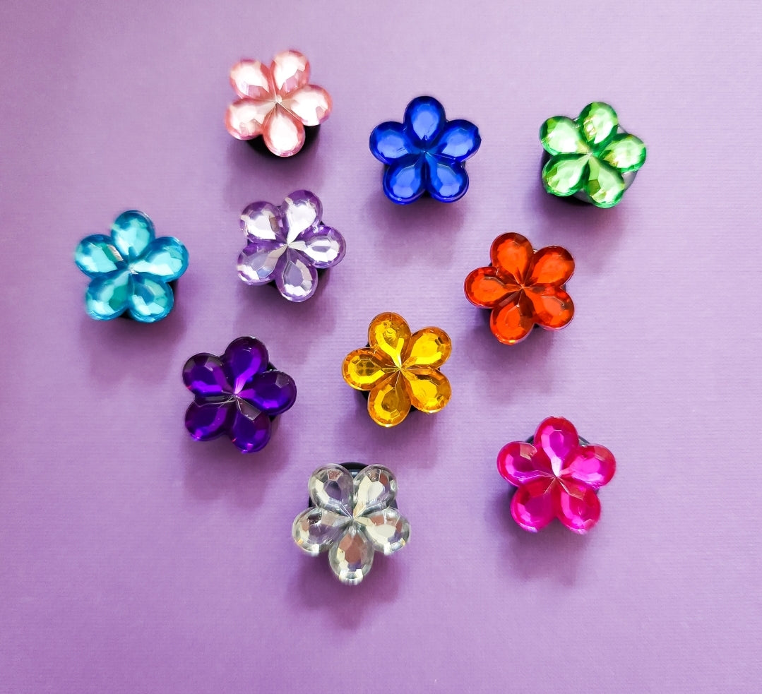 10 shoe charms bundle flower rhinestone/gems