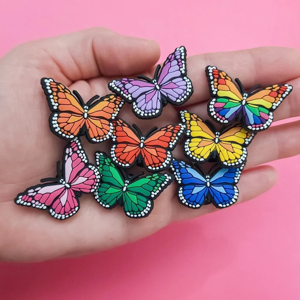 8 butterflies bundle shoe charms set