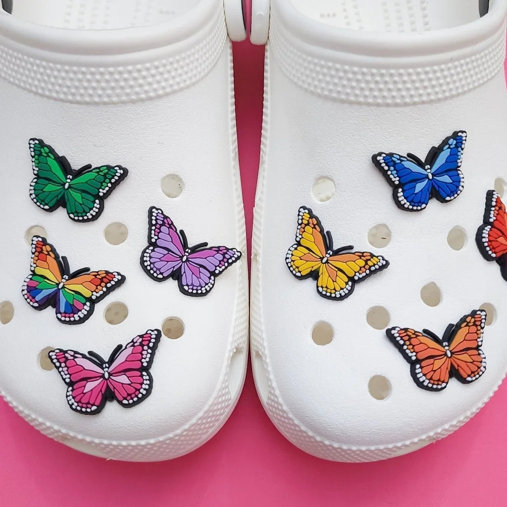 8 butterflies bundle shoe charms set